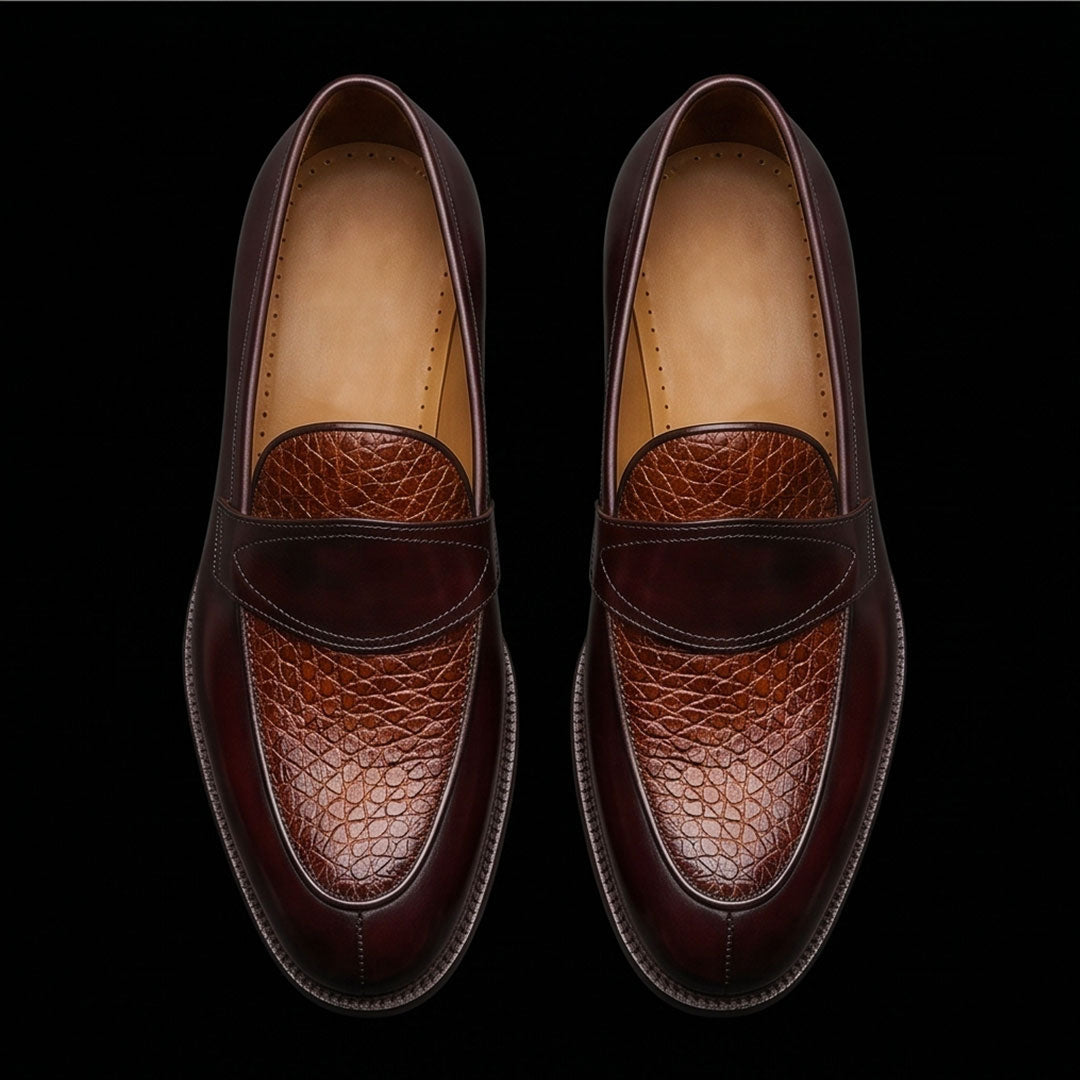 The Ochre – Dual Tone Brown Calf Leather Penny Loafer | Leather Shoe