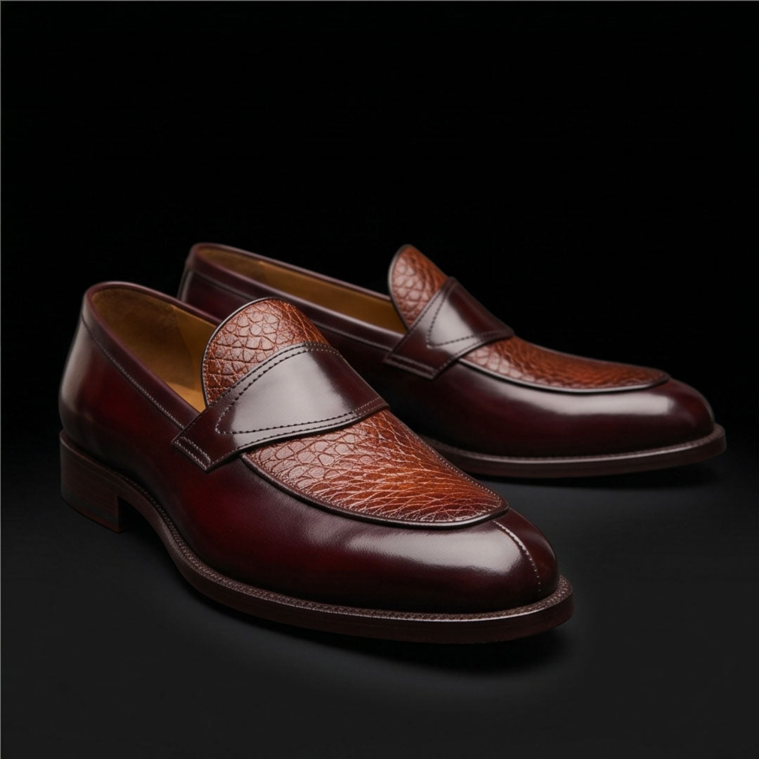 The Ochre – Dual Tone Brown Calf Leather Penny Loafer | Leather Shoe
