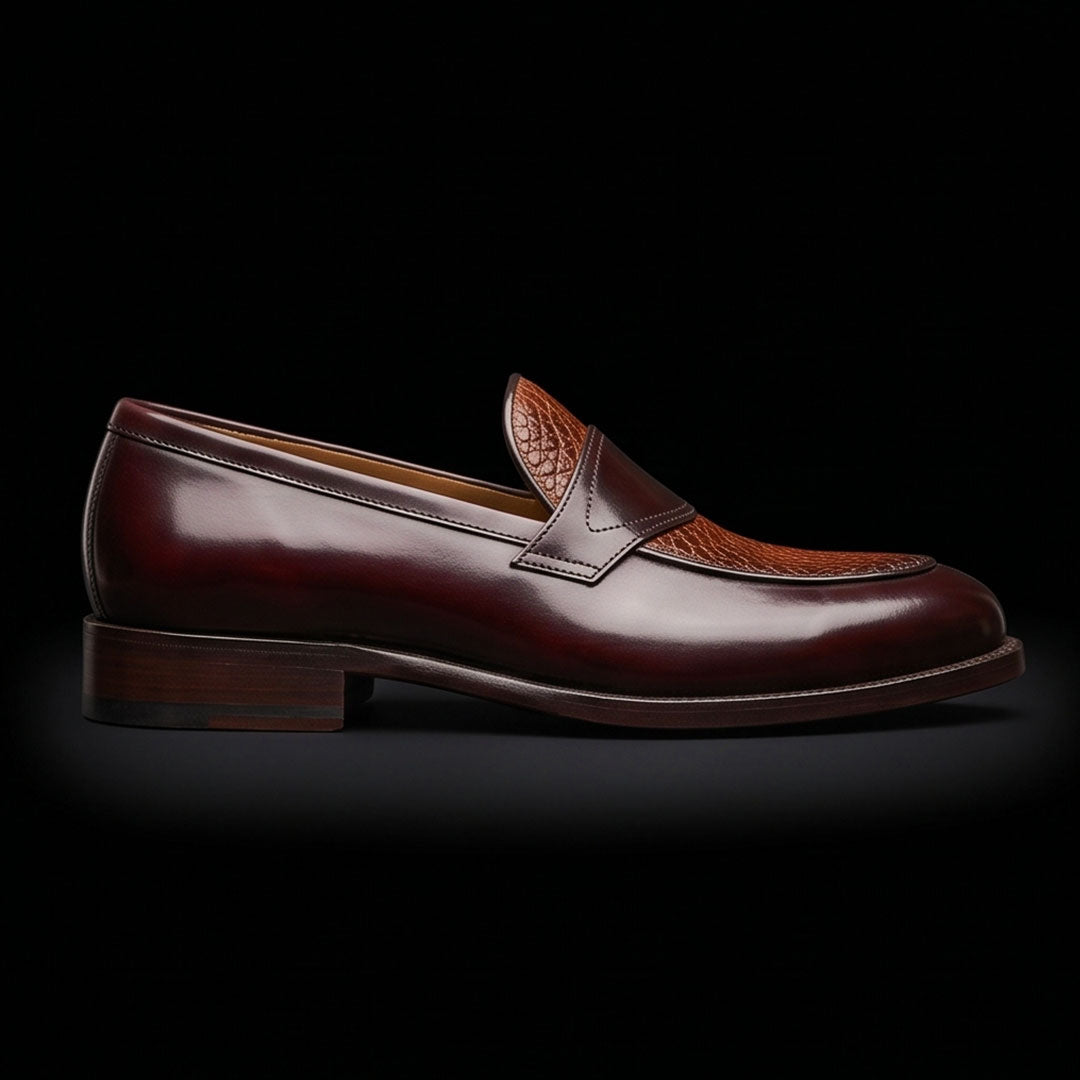 The Ochre – Dual Tone Brown Calf Leather Penny Loafer | Leather Shoe