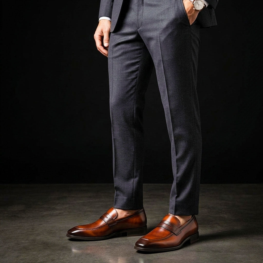 The Perugia – Dual Tone Brown Patina Penny Loafer | Leather Shoe