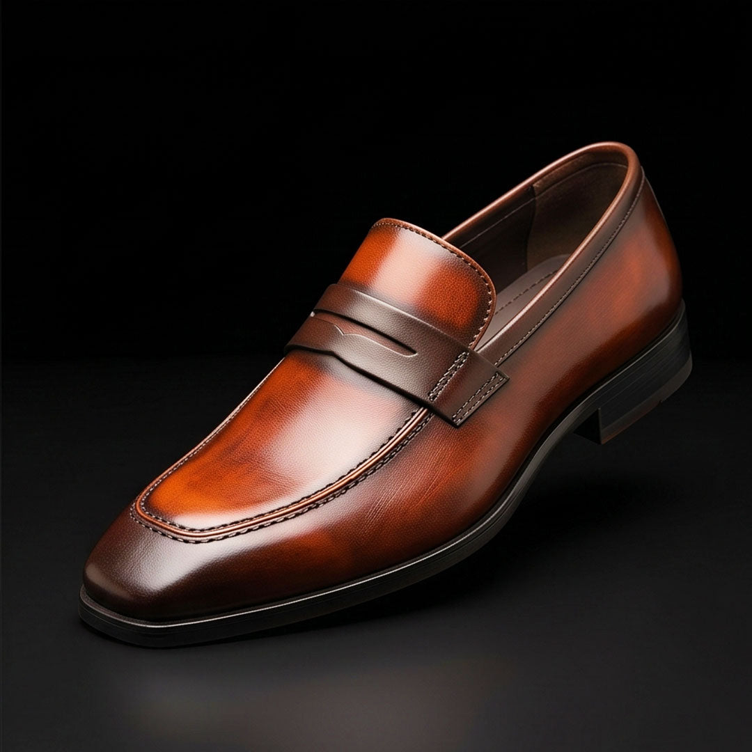The Perugia – Dual Tone Brown Patina Penny Loafer | Leather Shoe
