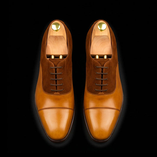 The Swivel – Dual Tone Brown Suede Oxford | Leather Shoe