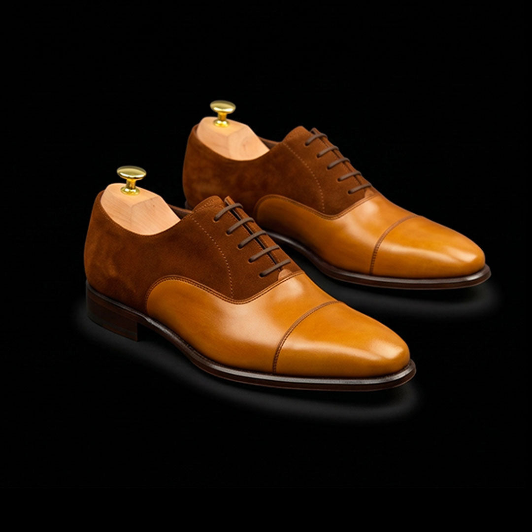 The Swivel – Dual Tone Brown Suede Oxford | Leather Shoe