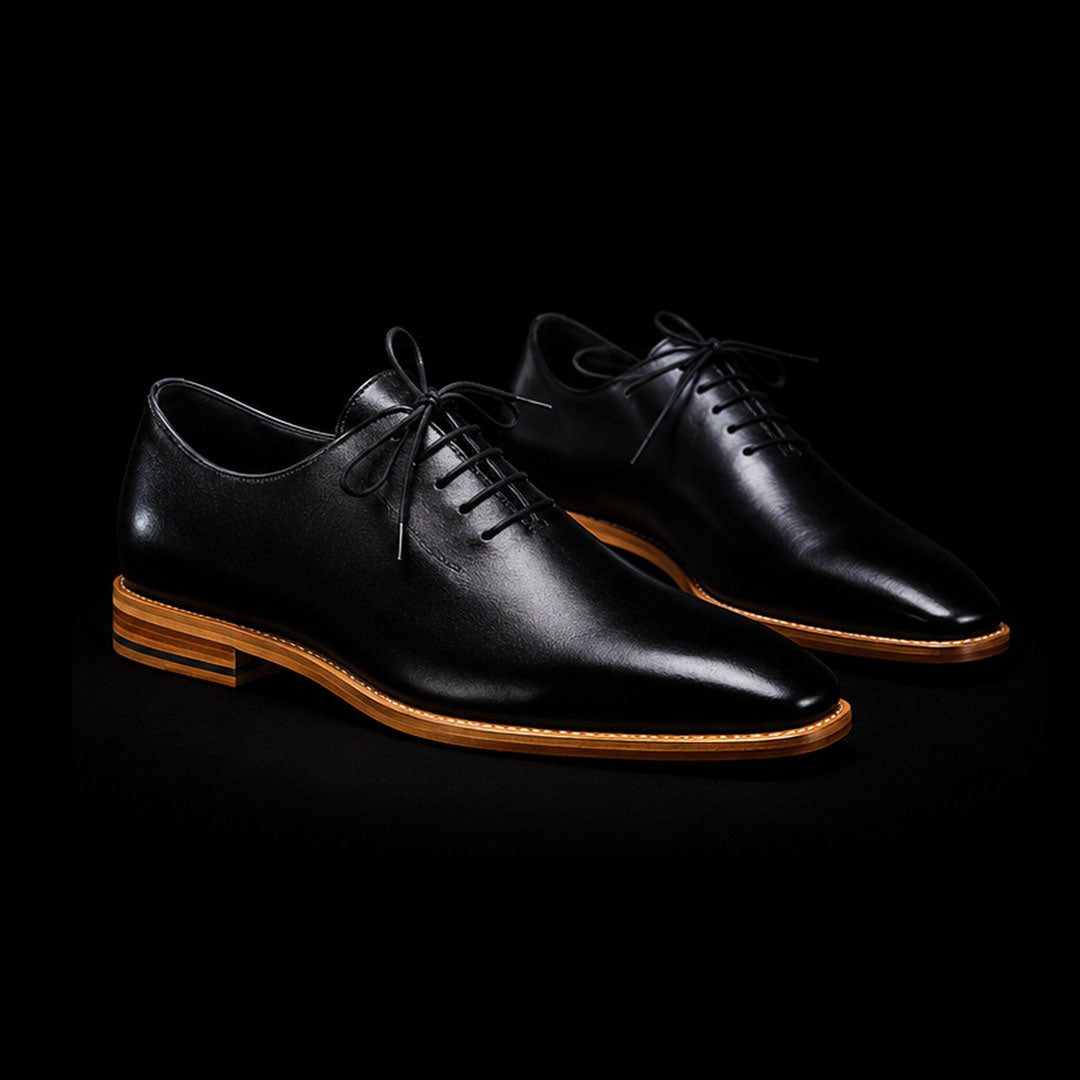 The Pisa – Black Calf Leather Cap Toe Formal | Leather Shoe