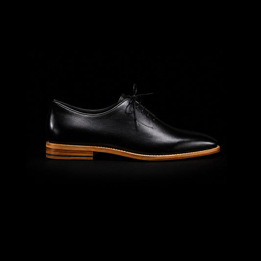 The Fiddleback – Black Cap Toe Oxford | Leather Shoe