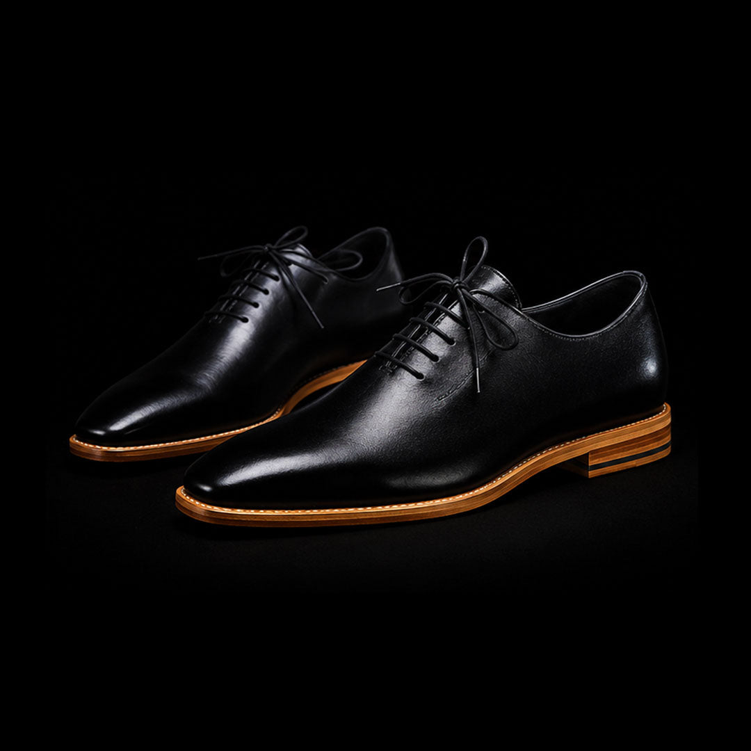 The Pisa – Black Calf Leather Cap Toe Formal | Leather Shoe