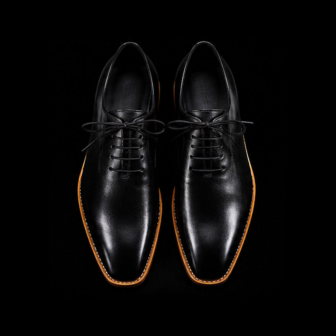 The Pisa – Black Calf Leather Cap Toe Formal | Leather Shoe