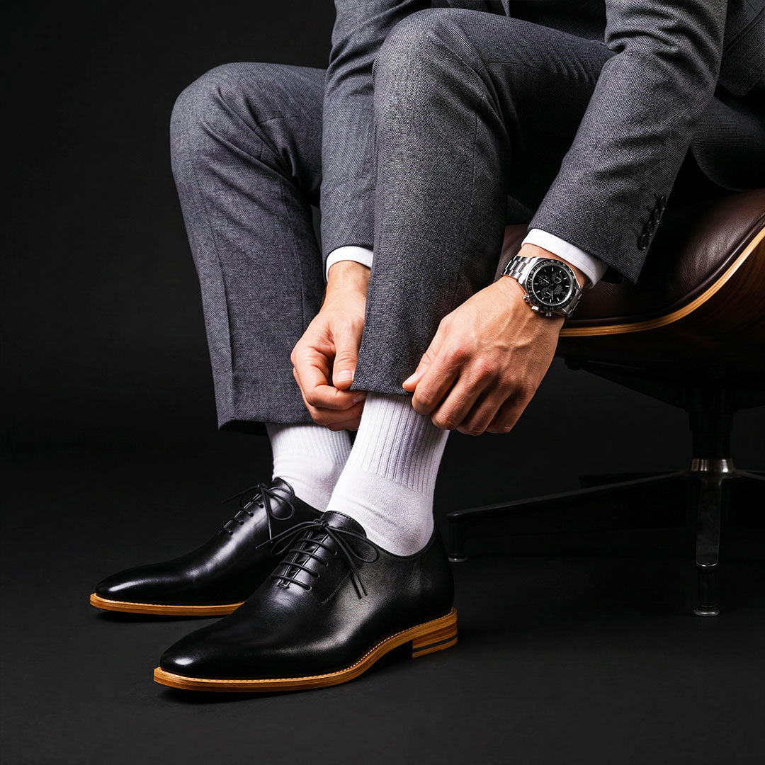 The Pisa – Black Calf Leather Cap Toe Formal | Leather Shoe