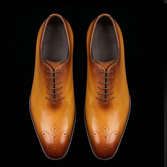 The Regent – Tan Genuine Leather Whole Cut Brogue | Leather Shoe