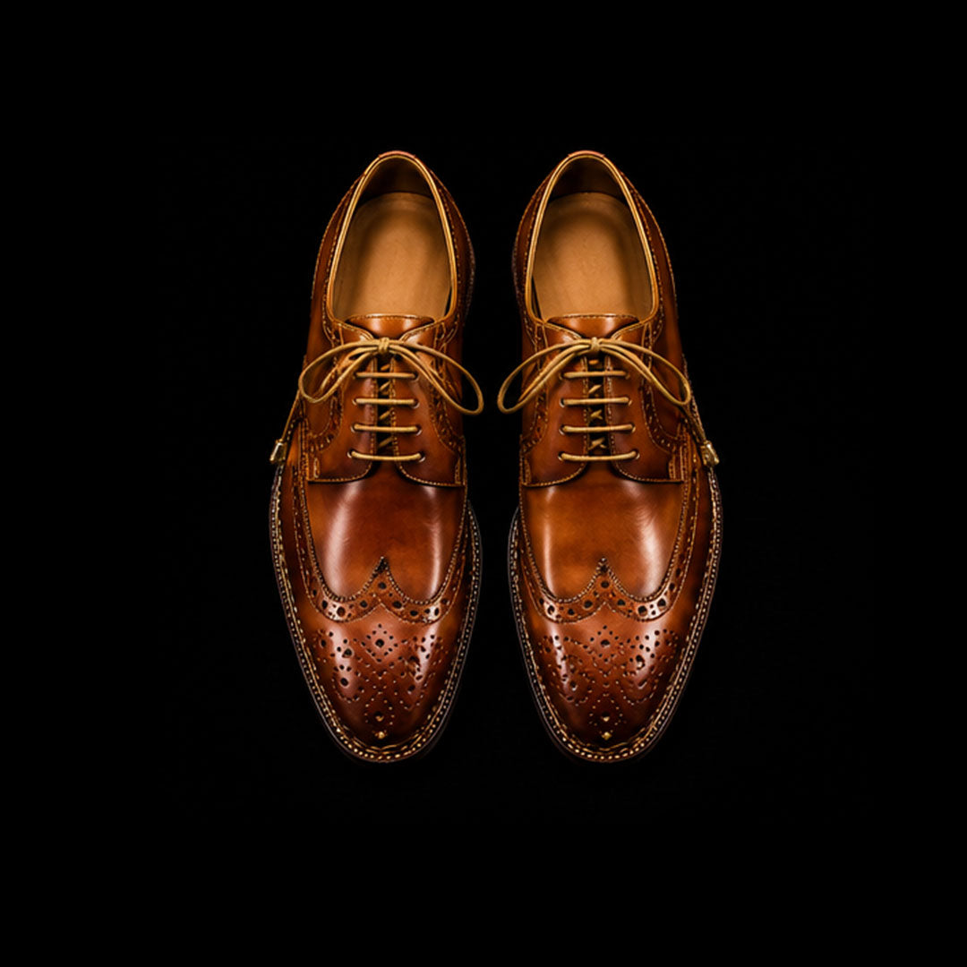 The Maestro – Tan Genuine Leather Wingtip Oxford | Leather Shoe