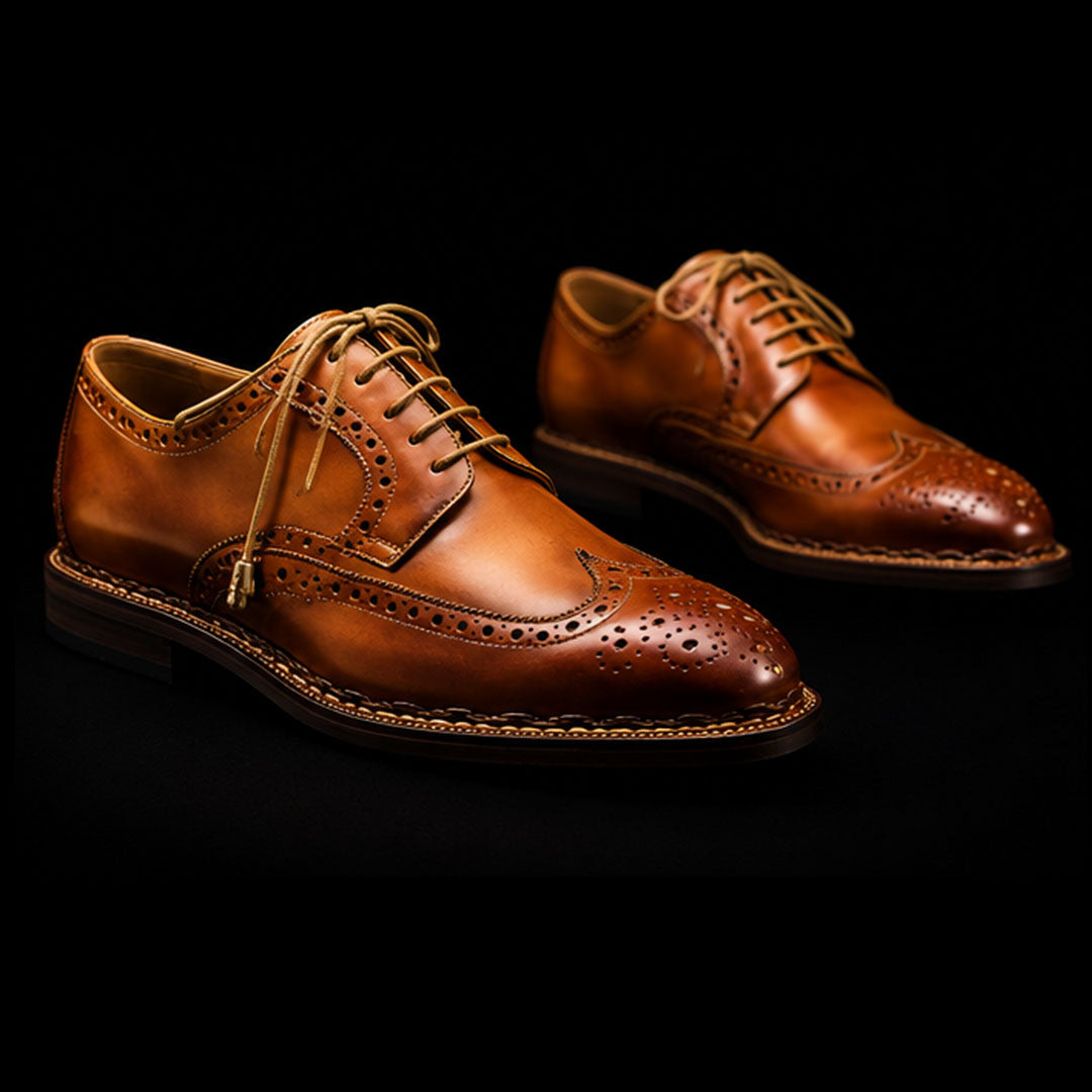 The Maestro – Tan Genuine Leather Wingtip Oxford | Leather Shoe