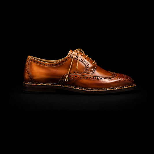 The Maestro – Tan Genuine Leather Wingtip Oxford | Leather Shoe