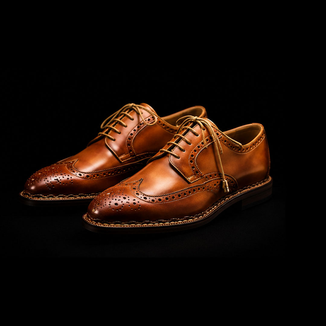 The Maestro – Tan Genuine Leather Wingtip Oxford | Leather Shoe