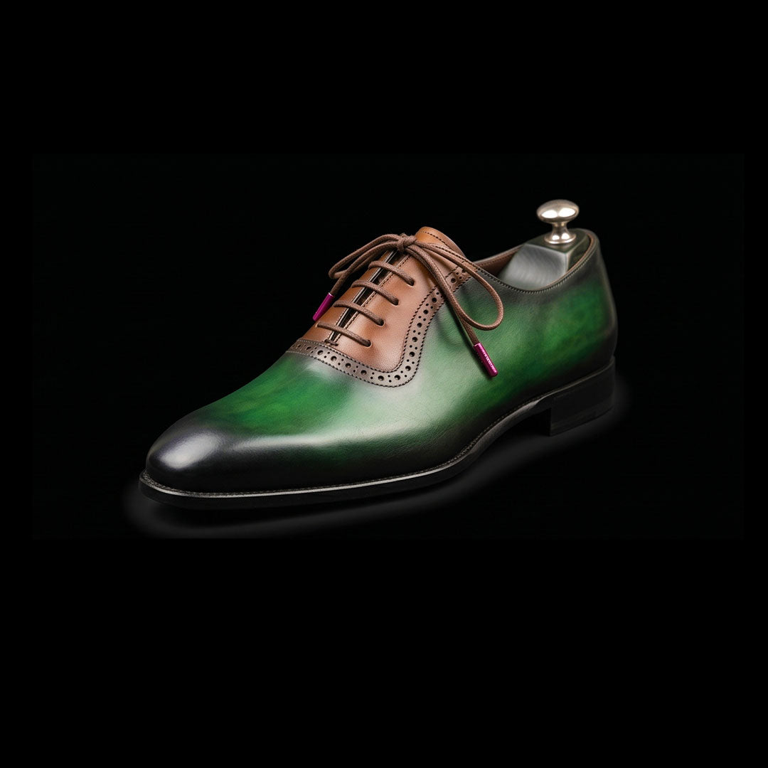 The Temper – Green & Brown Patina Brogue Oxford | Leather Shoe