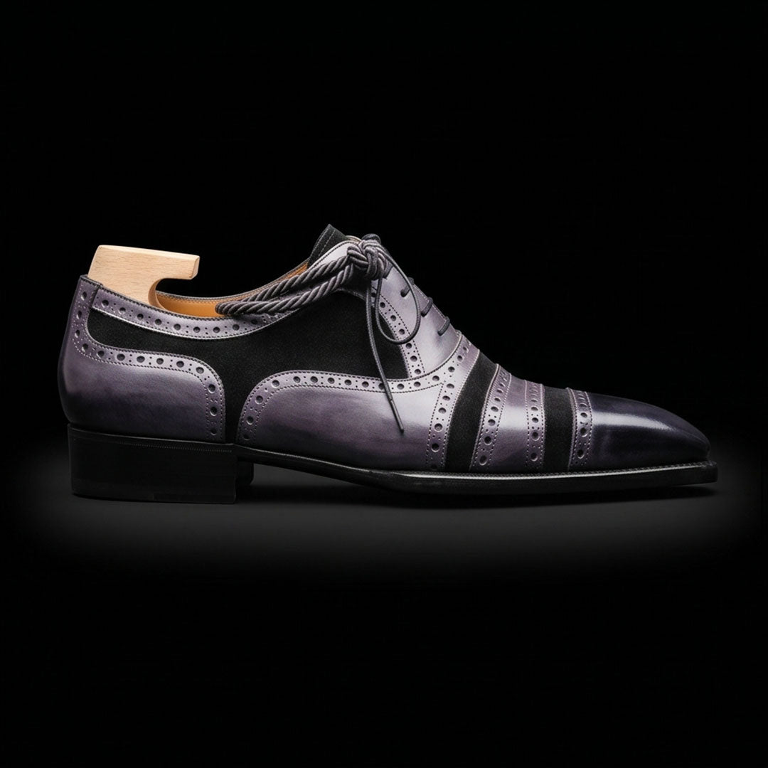 The Craftsman – Grey & Black Cap Toe Oxford | Leather Shoe