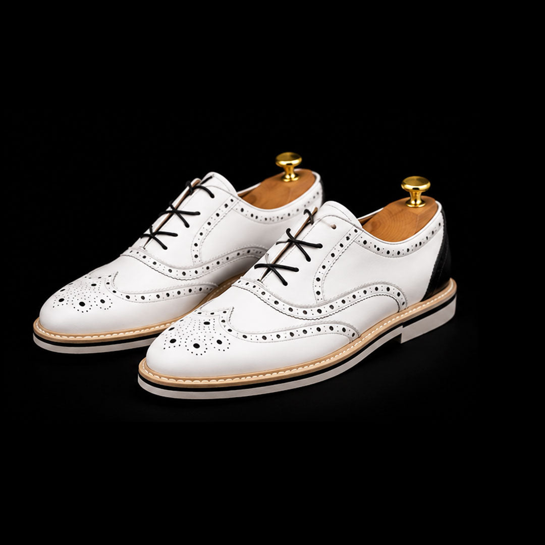The Como – White & Black Luxury Wingtip Oxford | Leather Shoe