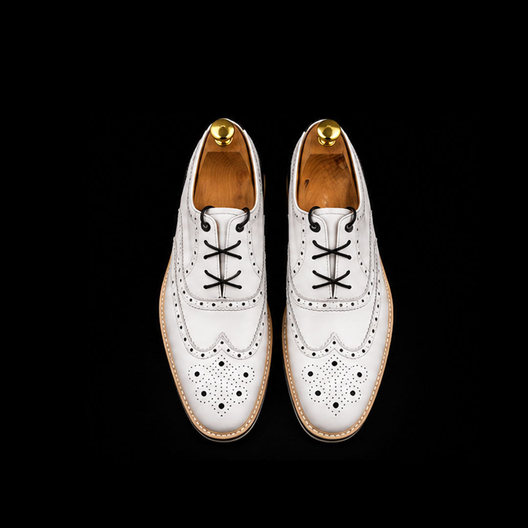 The Como – White & Black Luxury Wingtip Oxford | Leather Shoe