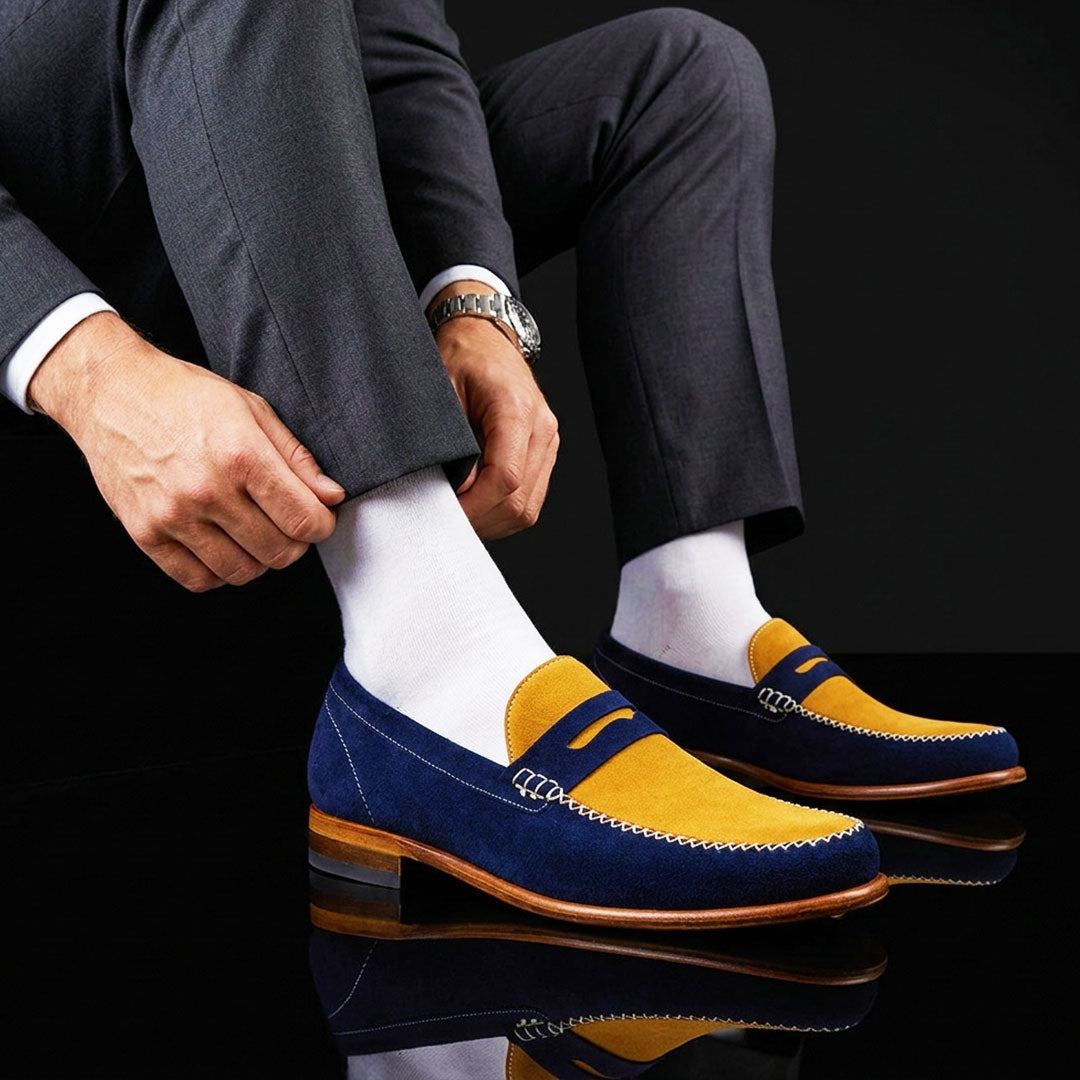 The Gallop – Multi-Colour Pure Suede Penny Loafer | Leather Shoe