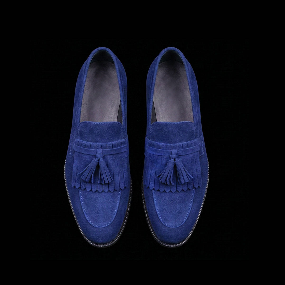 The Arzignano – Navy Suede Fringed Tassel Loafer | Leather Shoe