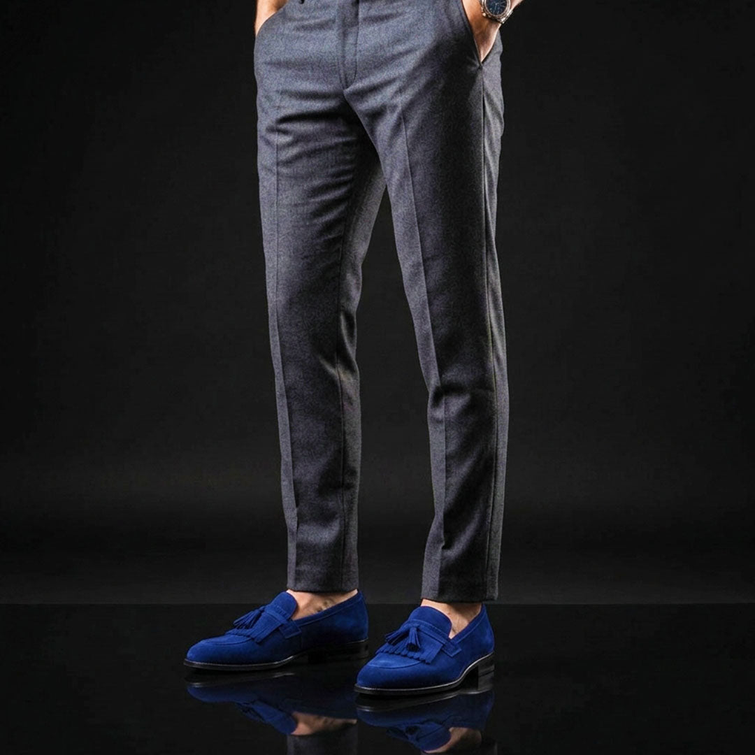 The Arzignano – Navy Suede Fringed Tassel Loafer | Leather Shoe