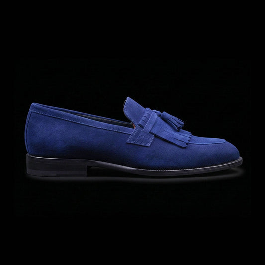 The Arzignano – Navy Suede Fringed Tassel Loafer | Leather Shoe