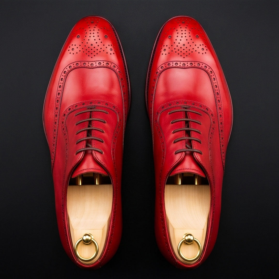 The Arezzo – Red Calf Leather Formal Lace Up Oxford | Leather Shoe