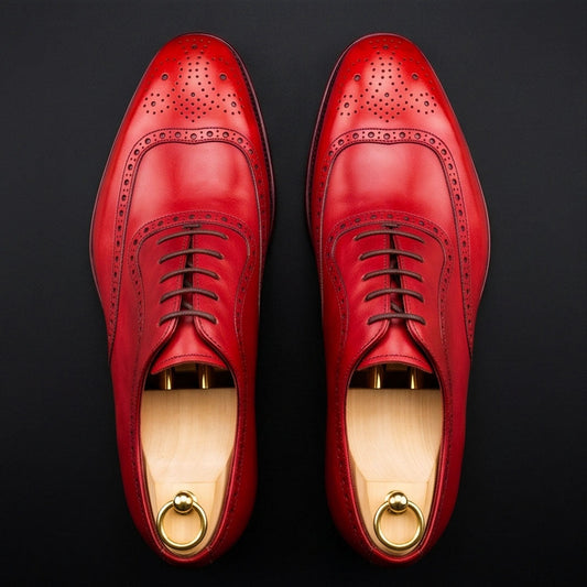 The Arezzo – Red Calf Leather Formal Lace Up Oxford | Leather Shoe