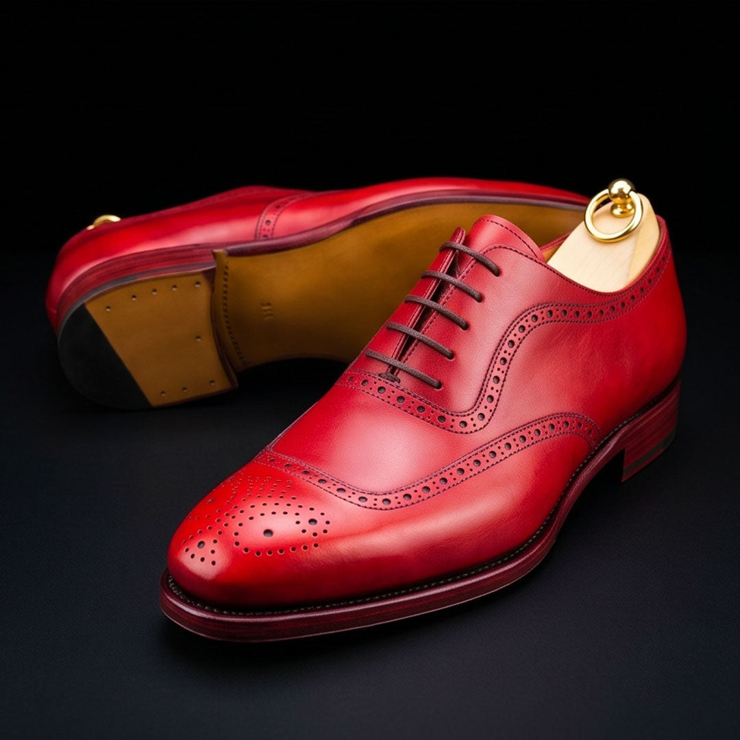 The Arezzo – Red Calf Leather Formal Lace Up Oxford | Leather Shoe