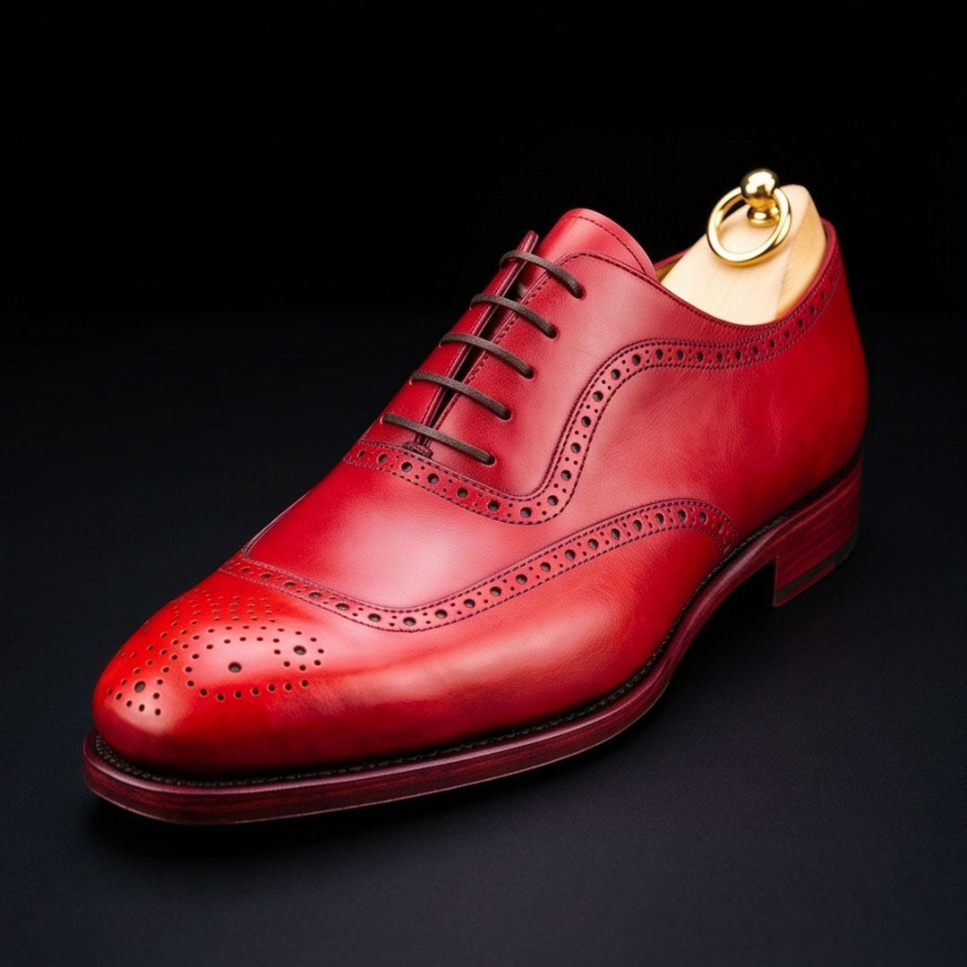 The Arezzo – Red Calf Leather Formal Lace Up Oxford | Leather Shoe