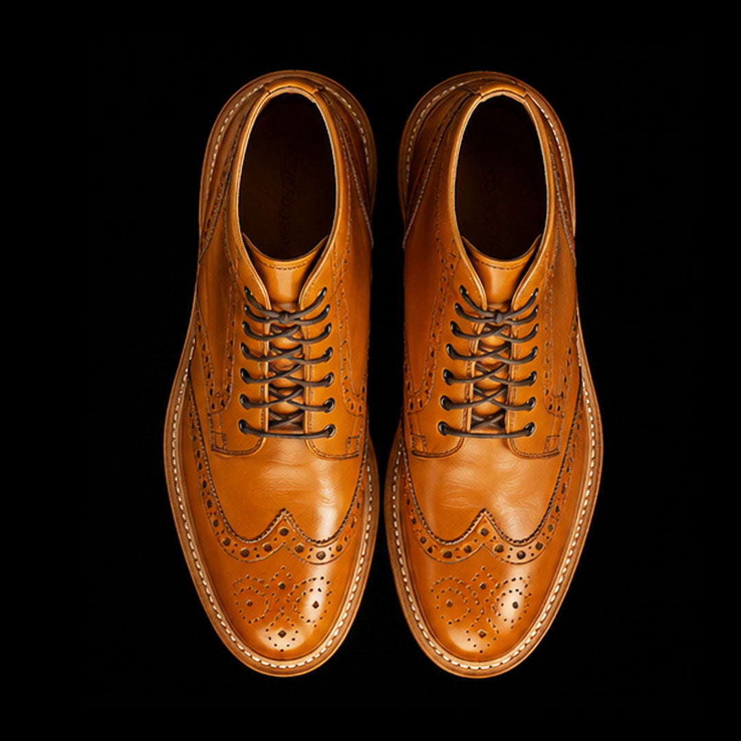 The Brescia – Tan Brown Wingtip Ankle Boots | Leather Shoe