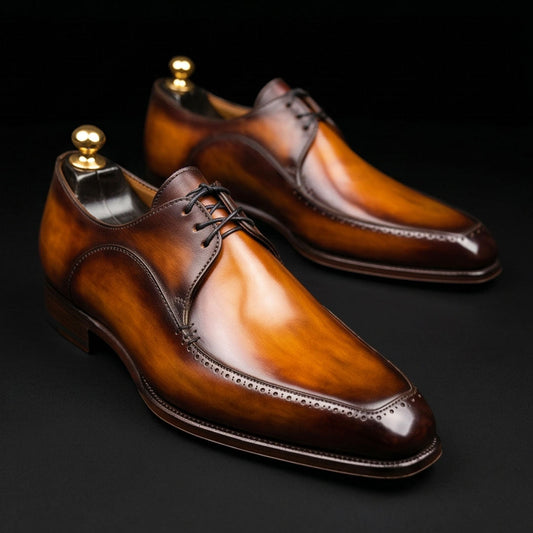 The Holdfast – Tan Brown Patina Derby | Leather Shoe