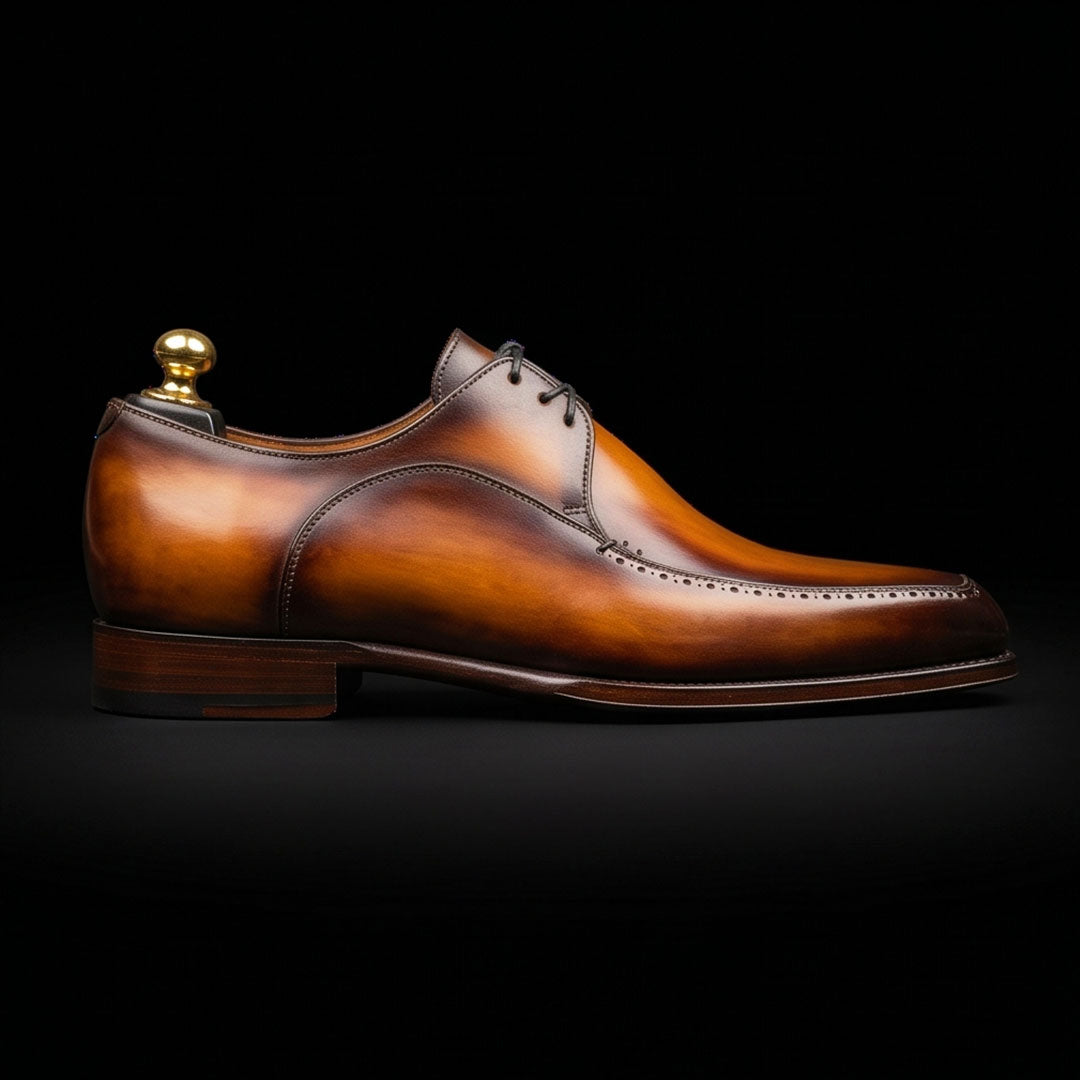 The Holdfast – Tan Brown Patina Derby | Leather Shoe