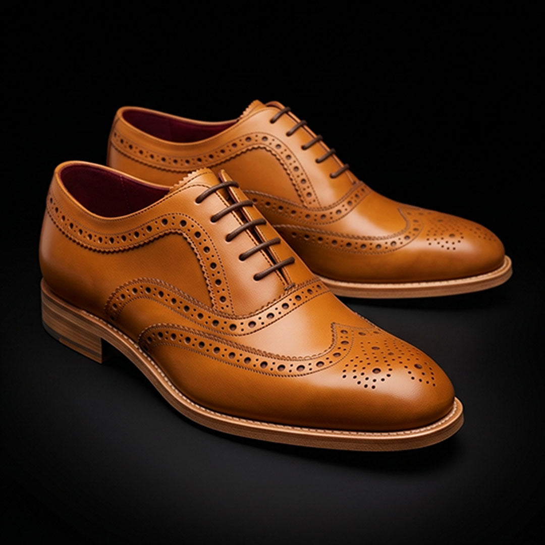 The Saddle – Tan Wingtip Brogue Oxford | Leather Shoe