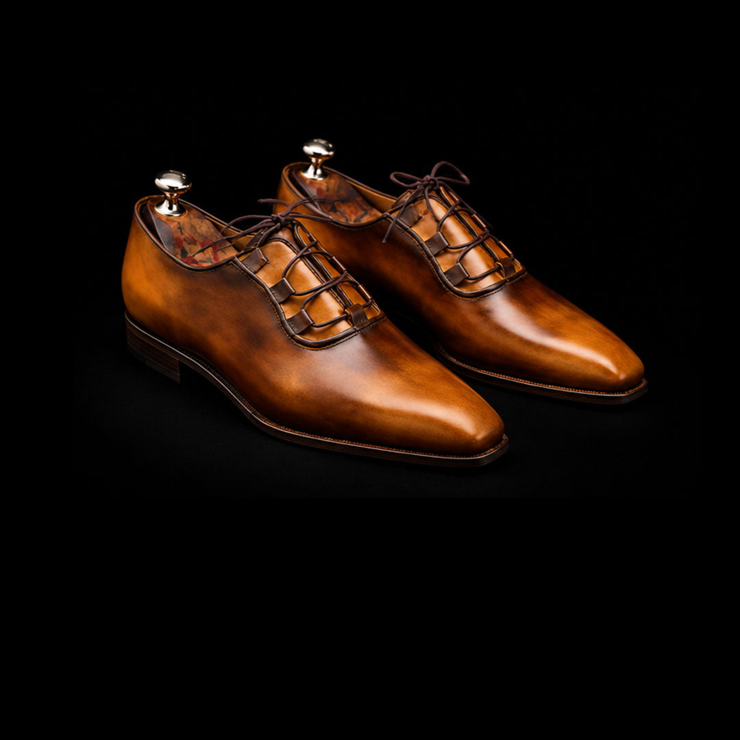 The Igualada – Tan Patina Luxury Dress | Leather Shoe