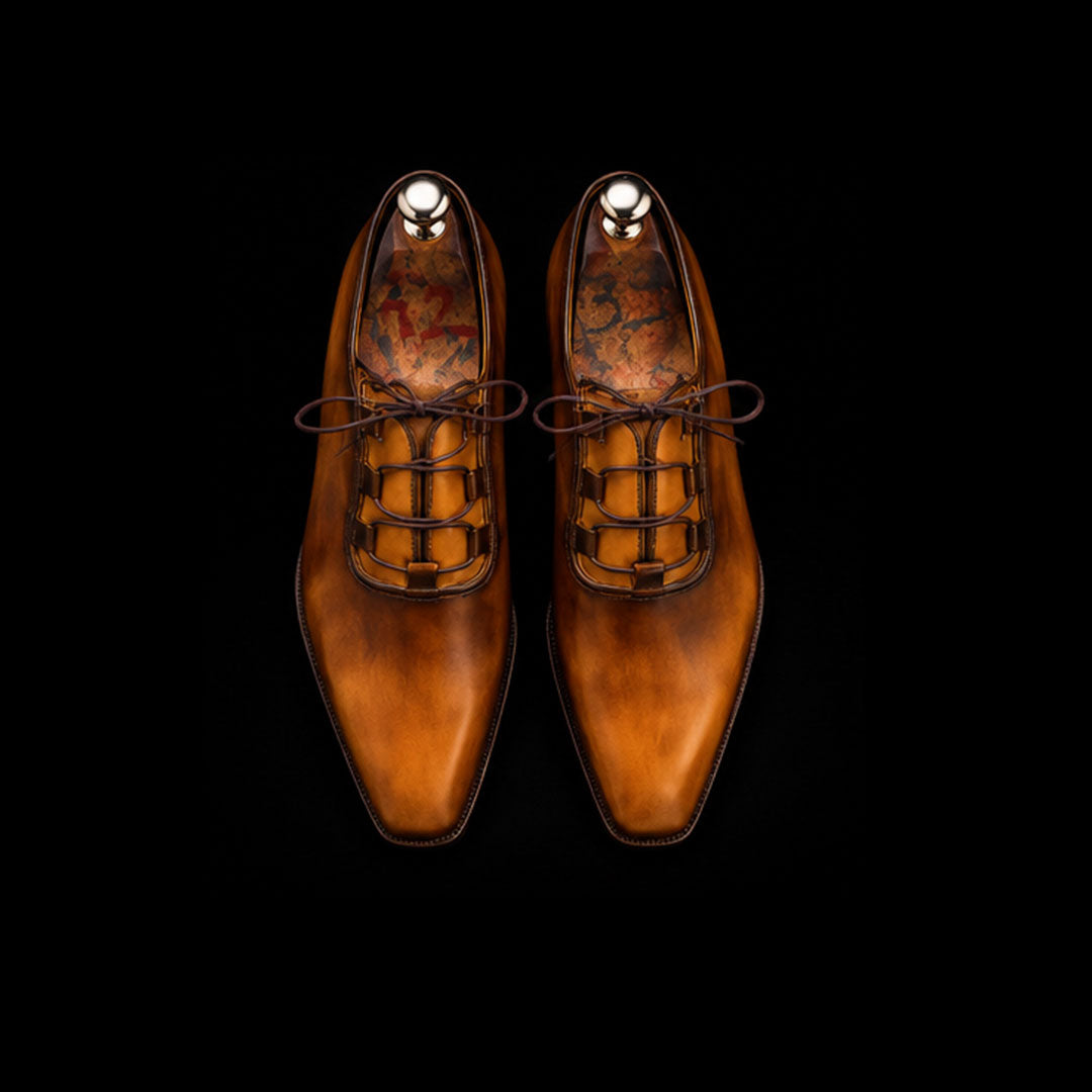 The Igualada – Tan Patina Luxury Dress | Leather Shoe