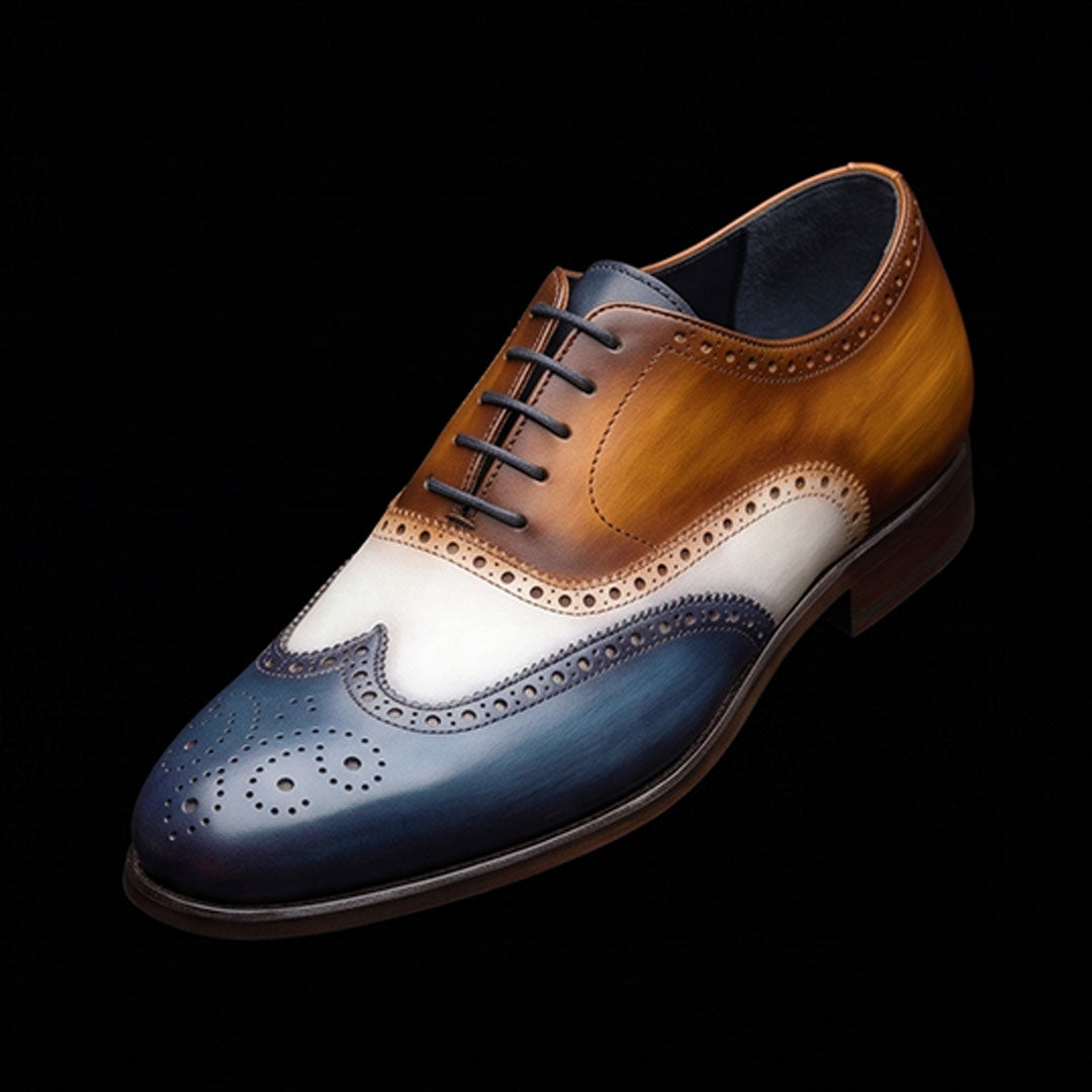 The Artisan – Tri-Tone Patina Wingtip Oxford | Leather Shoe