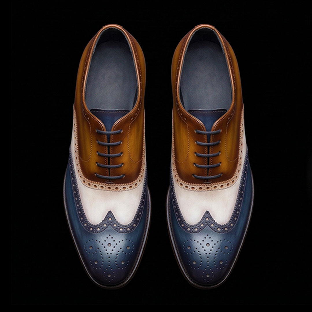 The Artisan – Tri-Tone Patina Wingtip Oxford | Leather Shoe