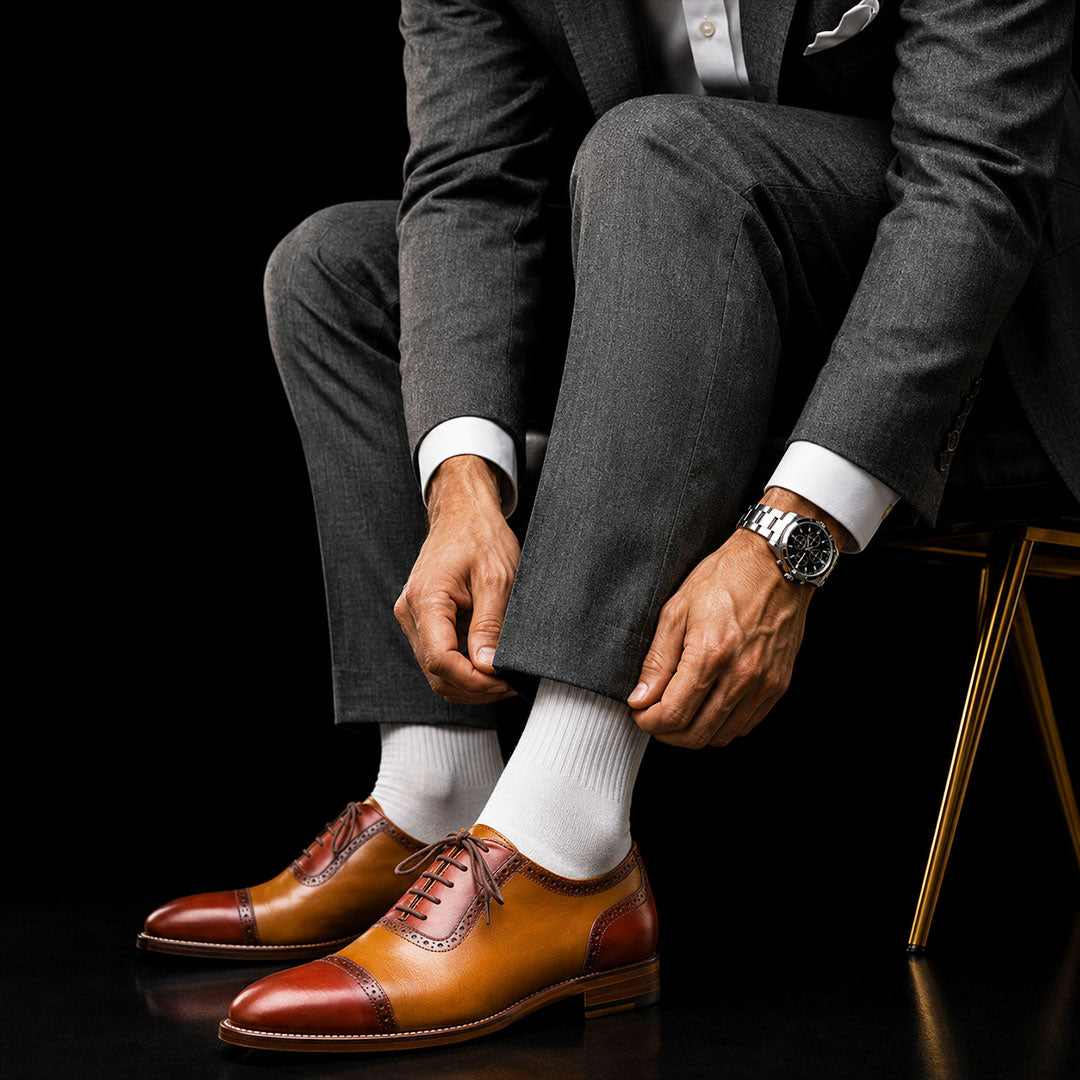 The Turin – Two-Tone Brown Cap Toe Oxford | Leather Shoe
