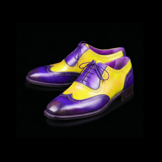 The Madder – Yellow & Blue Patina Wingtip Oxford | Leather Shoe