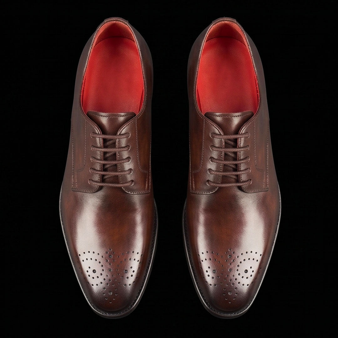 The Welt – Dark Brown Square Toe Derby | Leather Shoe