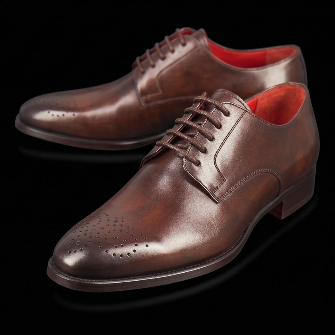 The Welt – Dark Brown Square Toe Derby | Leather Shoe