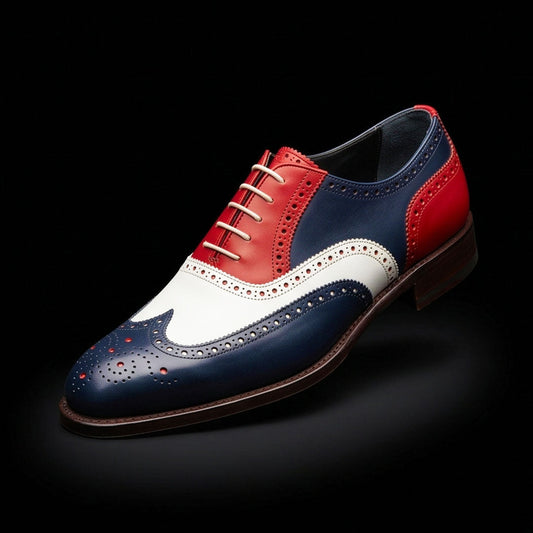The Earl – Tri-Tone Genuine Leather Wingtip Oxford | Leather Shoe