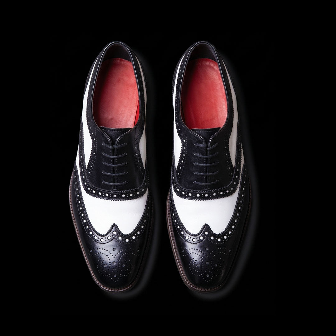 The Kudu – Black & White Spectator Wingtip Oxford | Leather Shoe