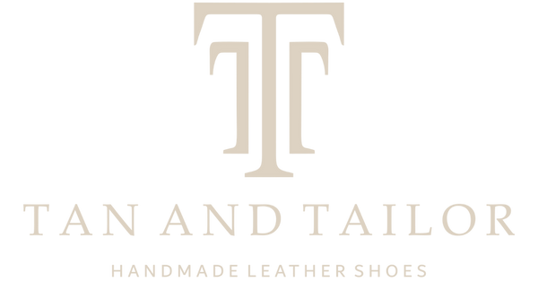Tan and Tailor logo with a stylized monogram and the text 'TAN AND TAILOR' and 'HANDMADE LEATHER SHOES' on a white background.