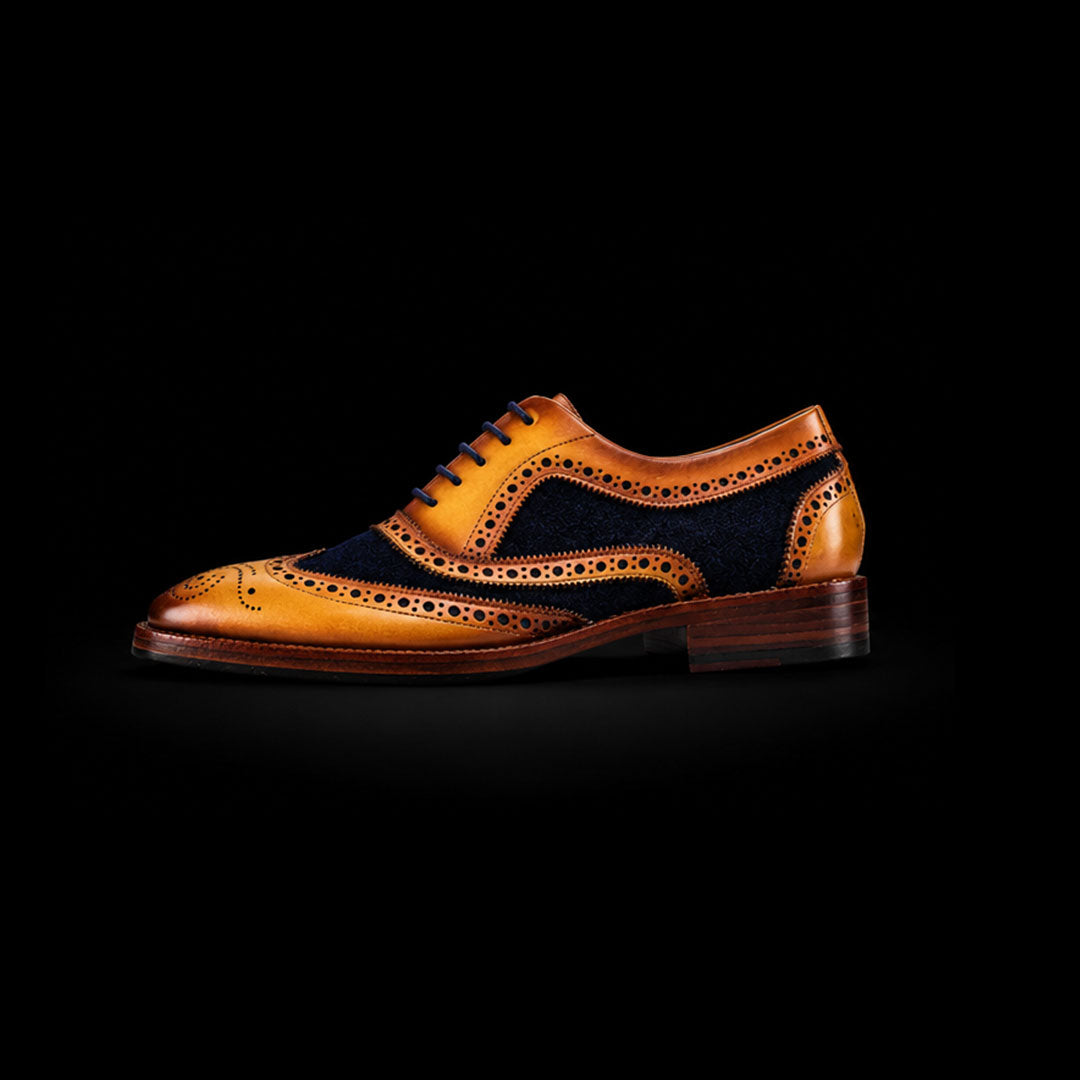 The Squire – Navy Suede Wingtip Brogue Oxford | Leather Shoe