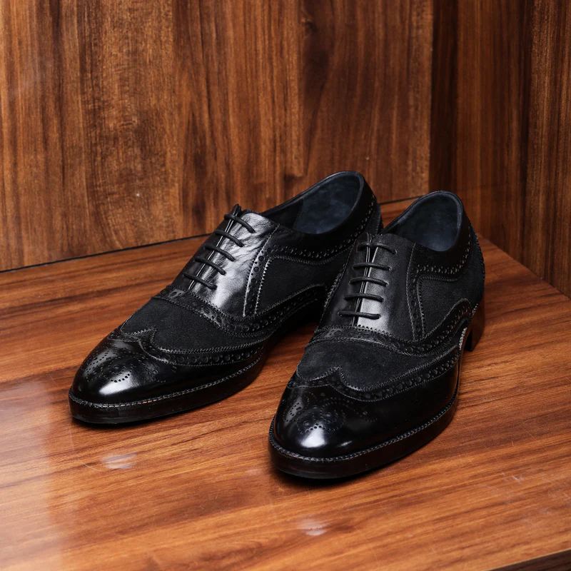 The Chamois – Black Suede Wingtip Brogue Oxford | Leather Shoe