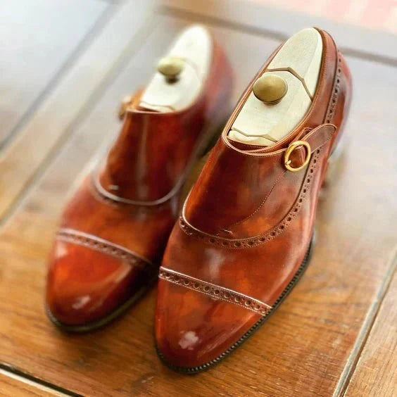 The Goodyear – Brown Quarter Brogue Single Monk | Leather Shoe